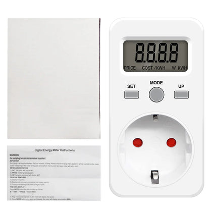 Digital Energy Meter Wattmeter Socket Voltage Power Consumption Monitor