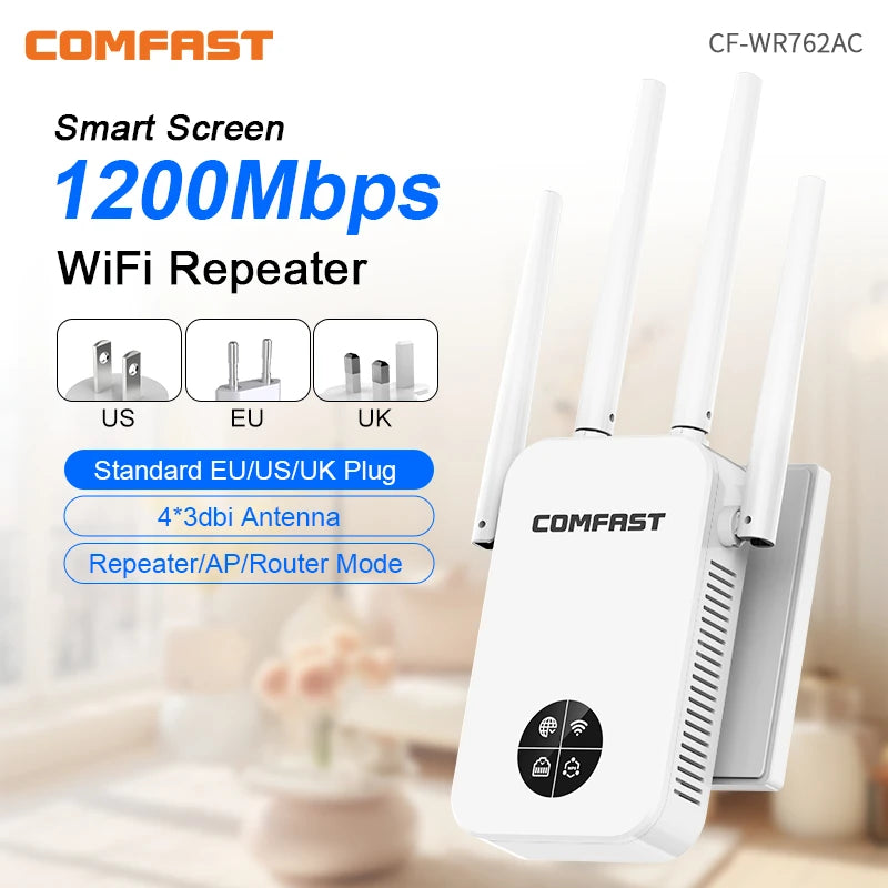 300 1200Mbps WiFi Repeater Long Range Signal Booster Dual Band Extender