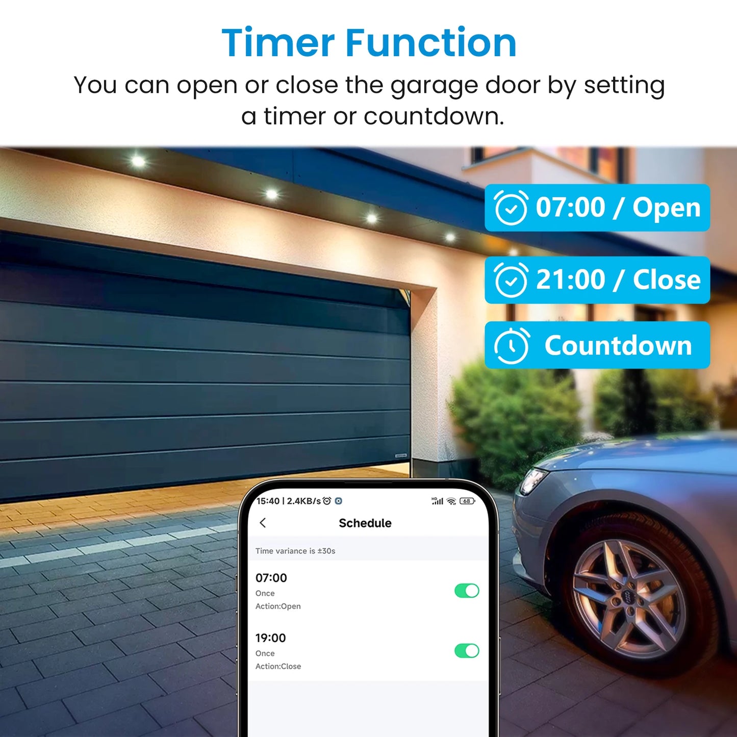 Smart ZigBee Garage Door Sensor and Controller