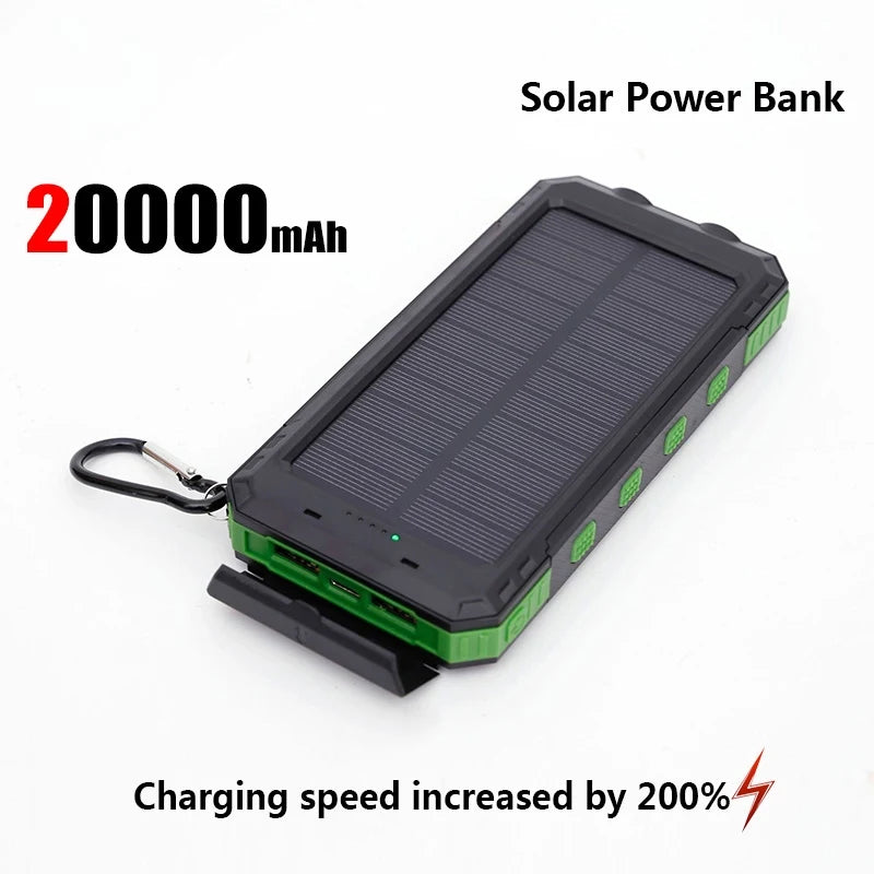 Solar Power Bank Portable Charger with Light for Outdoor Use