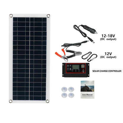 Solar Panel with Controller for Outdoor Power and Device Charging