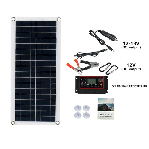 Solar Panel with Controller for Outdoor Power and Device Charging