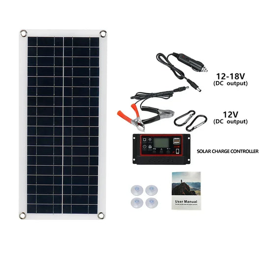 Solar Panel with Controller for Outdoor Power and Device Charging