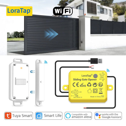LoraTap Sliding Garage Door Opener Switch WiFi Motor Smart Life Google Home Electric Tuya Automation Slide Lock Controller - Home Smart Direct