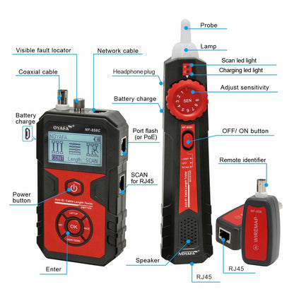 NOYAFA NF-858C Cable Tester Trace Line Locator POE BNC Wire Tracker