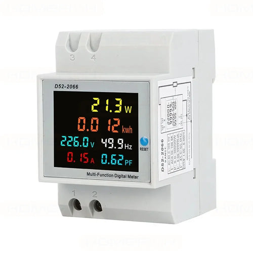 6-in-1 Din Rail AC Monitor Voltage Current Power Factor Energy Meter
