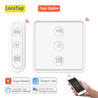 LoraTap Tuya Smart Life ZigBee 3.0 Roller Shutter Blinds Scene Switch Remote Controller Google Alexa Echo Home Assistant - Home Smart Direct