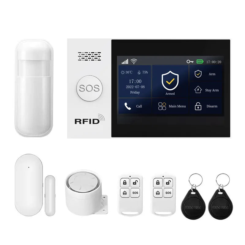 PGST 2G GSM WiFi Tuya Smart Life Home Alarm Security System Set Alexa Automation Alarm Security Protection Door Motion Sensor - Home Smart Direct
