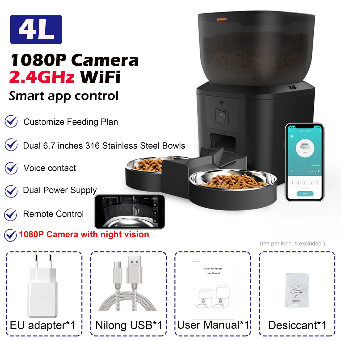 Automatic Cat Feeder with Camera and Voice Recorder