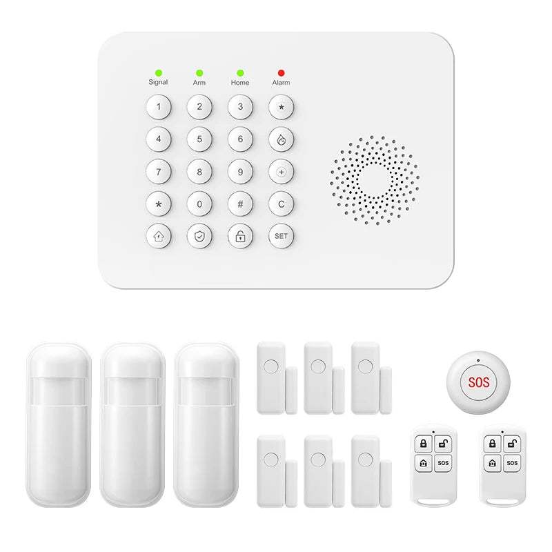 PGST WiFi GSM Security Protection Alexa Tuya Smart Life Home Automation Motion Door Magnetic Sensor Alarm Security System Kit - Home Smart Direct