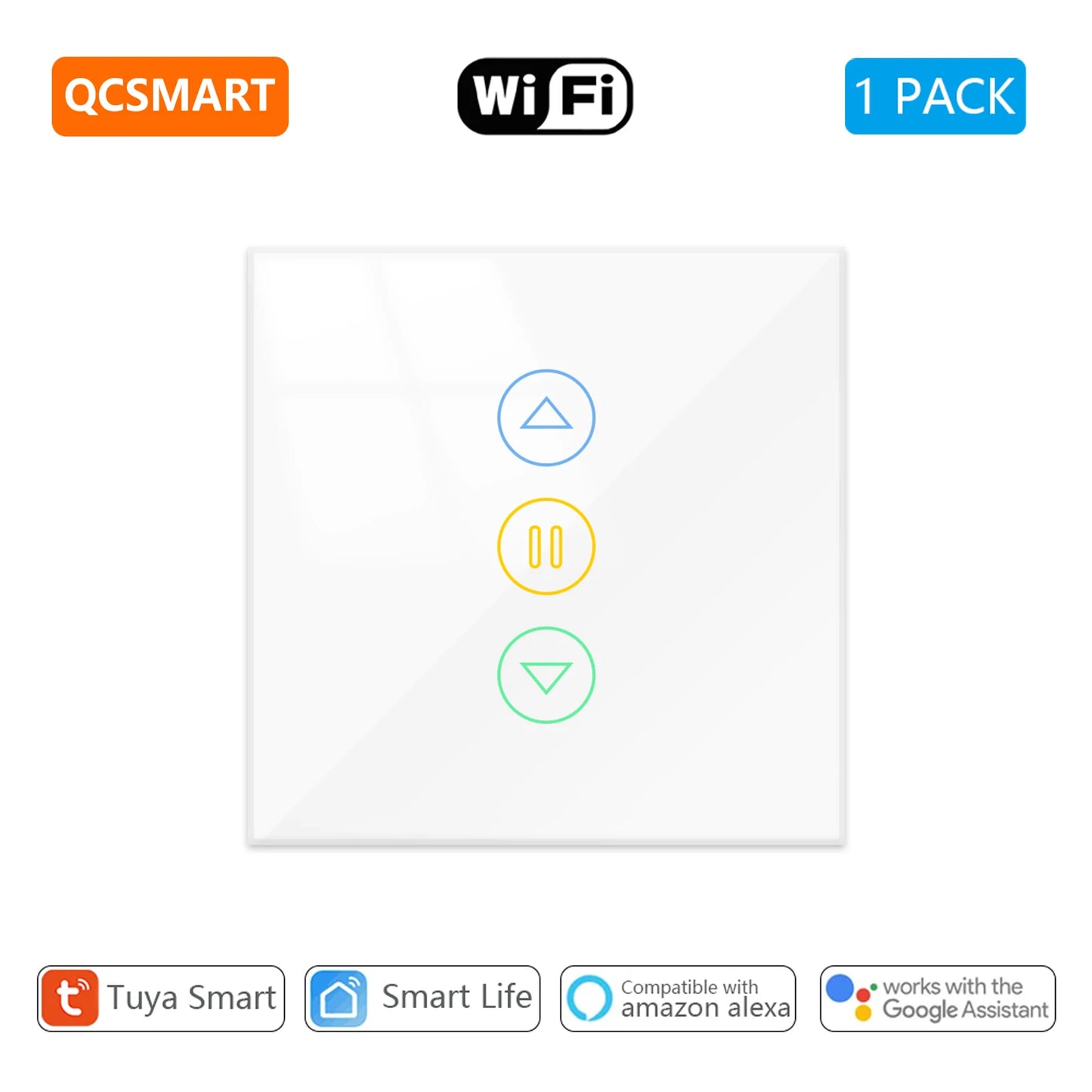 Smart Curtain Switch with Backlight and Percentage Control