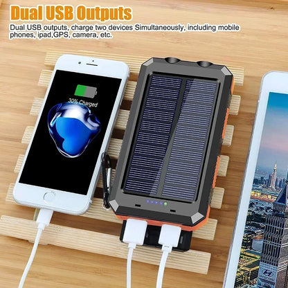 Solar Power Bank Portable Charger with Light for Outdoor Use