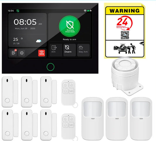 KERUI 4G/WiFi Home Alarm System with 7 Inch Touch Screen Tuya Smart Wireless Home Burglar Alarm with Motion Detector Door Sensor - Home Smart Direct