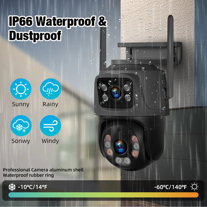 KERUI Wireless 6MP WIFI IP Dual Lens Camera 8CH NVR Kit Home Security System Surveillance Video Recorder 10.1 inch LCD Monitor - Home Smart Direct