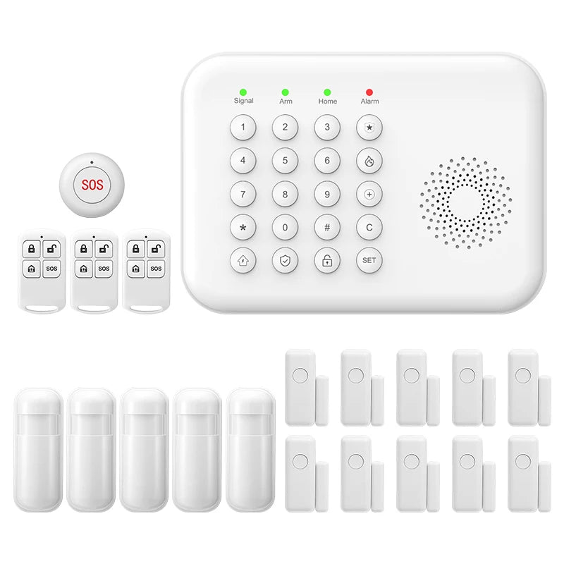 PGST WiFi GSM Security Protection Alexa Tuya Smart Life Home Automation Motion Door Magnetic Sensor Alarm Security System Kit - Home Smart Direct