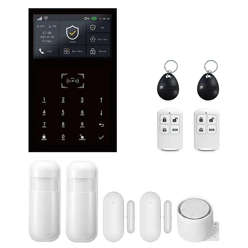 PGST WiFi 2G GSM Home Alarm System Tuya Security Protection Alarm Security System Kit Smart Life Automation Motion Door Sensor - Home Smart Direct