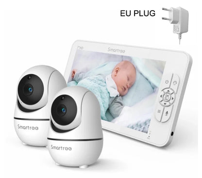 Split Screen Video Baby Monitor with Dual Cameras and Remote Control