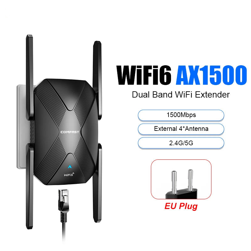 AX1500 WiFi6 Dual Band Range Extender with Long Distance Signal Boost