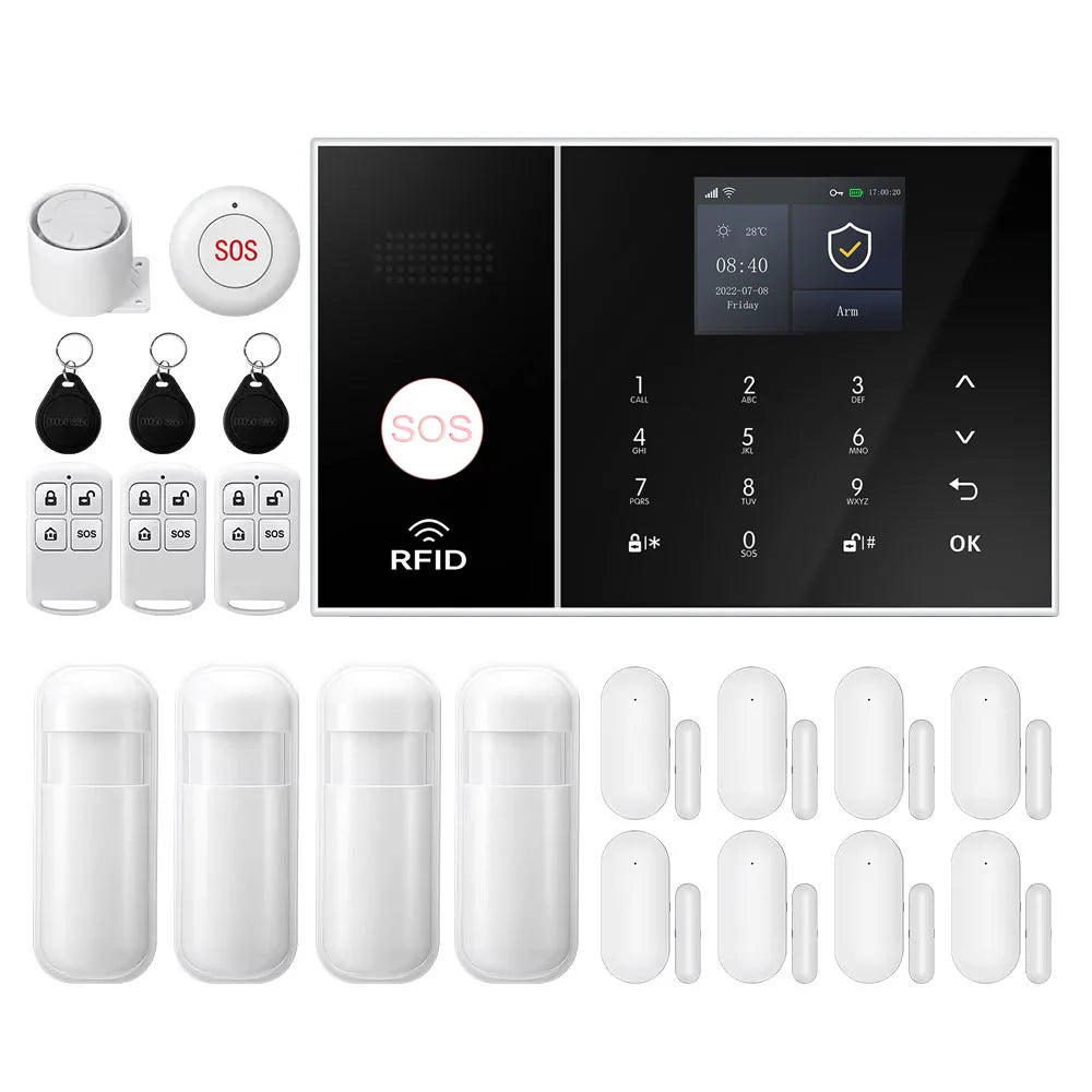 PGST WiFi 2G GSM Tuya Smart Life Home Alarm Security System Kit Alexa Automation Alarm Security Protection Door Motion Sensor - Home Smart Direct