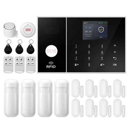 PGST WiFi 2G GSM Tuya Smart Life Home Alarm Security System Kit Alexa Automation Alarm Security Protection Door Motion Sensor - Home Smart Direct