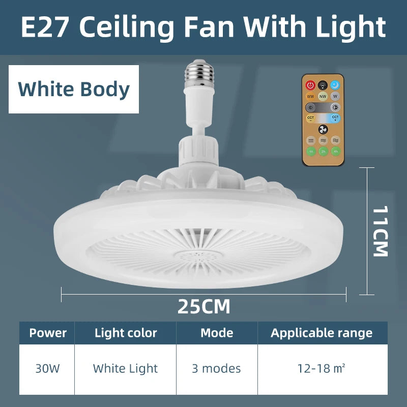 Ceiling Fan with LED Light and Remote Dimmable Three Colors - Home Smart Direct