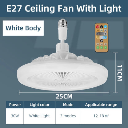 Ceiling Fan with LED Light and Remote Dimmable Three Colors - Home Smart Direct