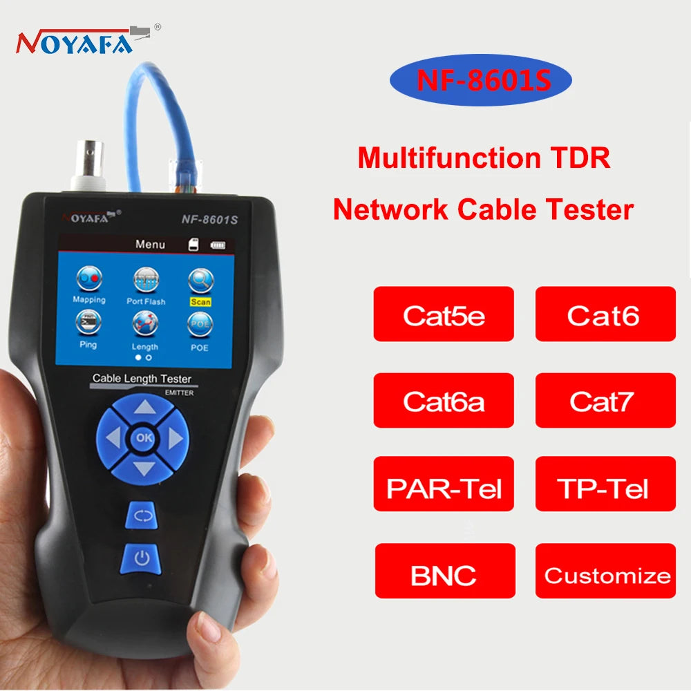 NOYAFA NF-8601S Multifunction TDR Ethernet Cable Tester RJ45 RJ11 BNC PoE