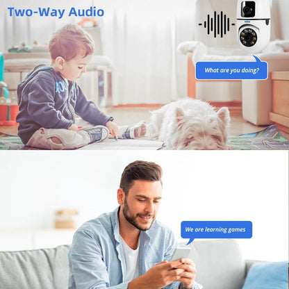 KERUI 5G WiFi IP Camera 6MP Dual Lens E27 Bulb Camera with Auto Tracking Full Color Night Vision Surveillance Camera for Home - Home Smart Direct