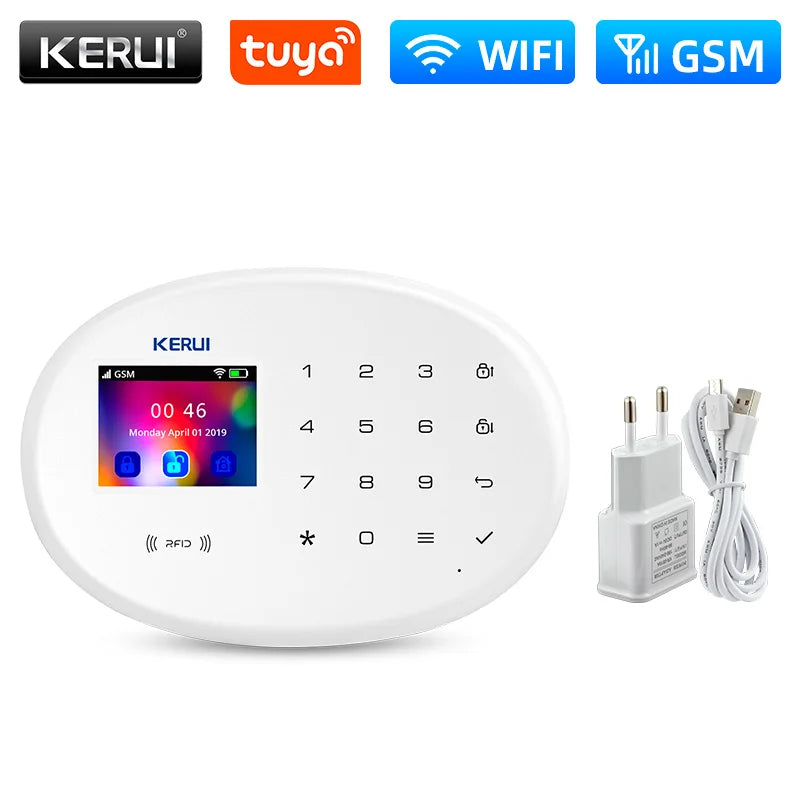 KERUI WIFI GSM Alarm System Kit W202 Home Security Protection Tuya Smart Support Alexa with Motion Detector Door Opening Sensor - Home Smart Direct