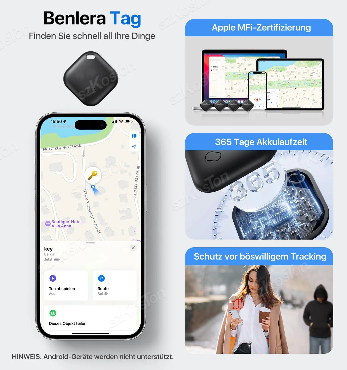 Mini GPS Tracker Compatible with iOS Smart Finder Locator