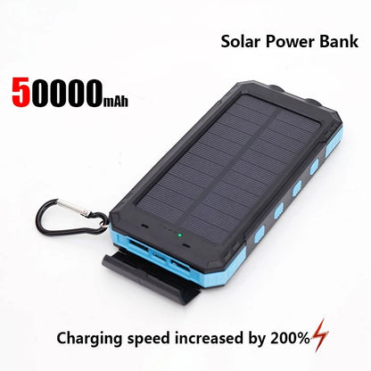 Solar Power Bank Portable Charger with Light for Outdoor Use