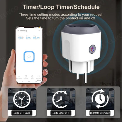 Smart WiFi Plug with Power Monitor and Remote Control