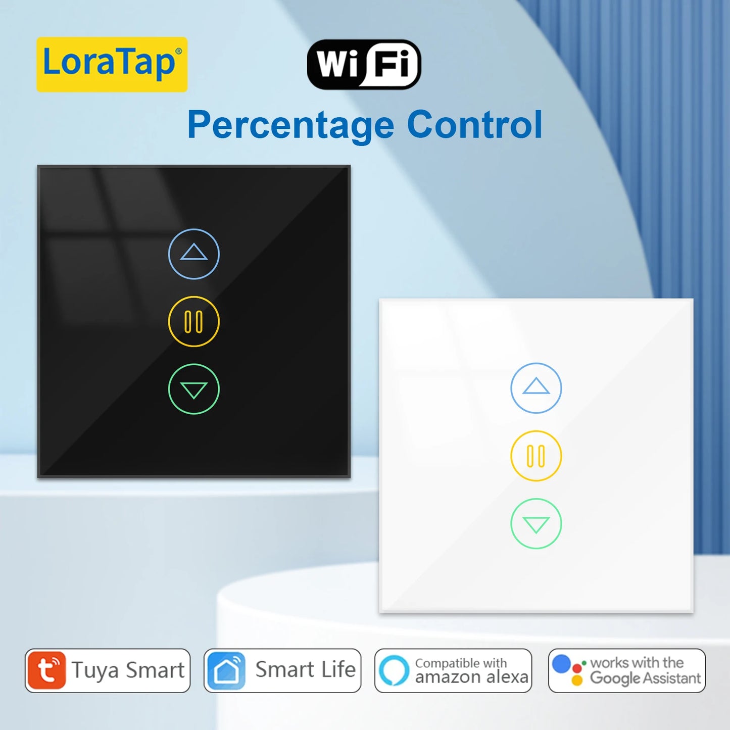 Smart Curtain Switch with Backlight and Percentage Control