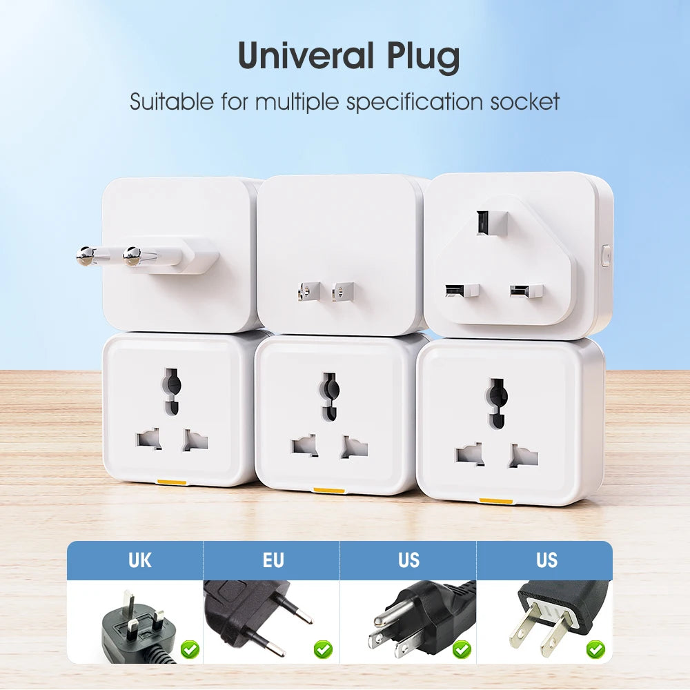 Universal Smart Plug Travel Adapter with Power Monitoring