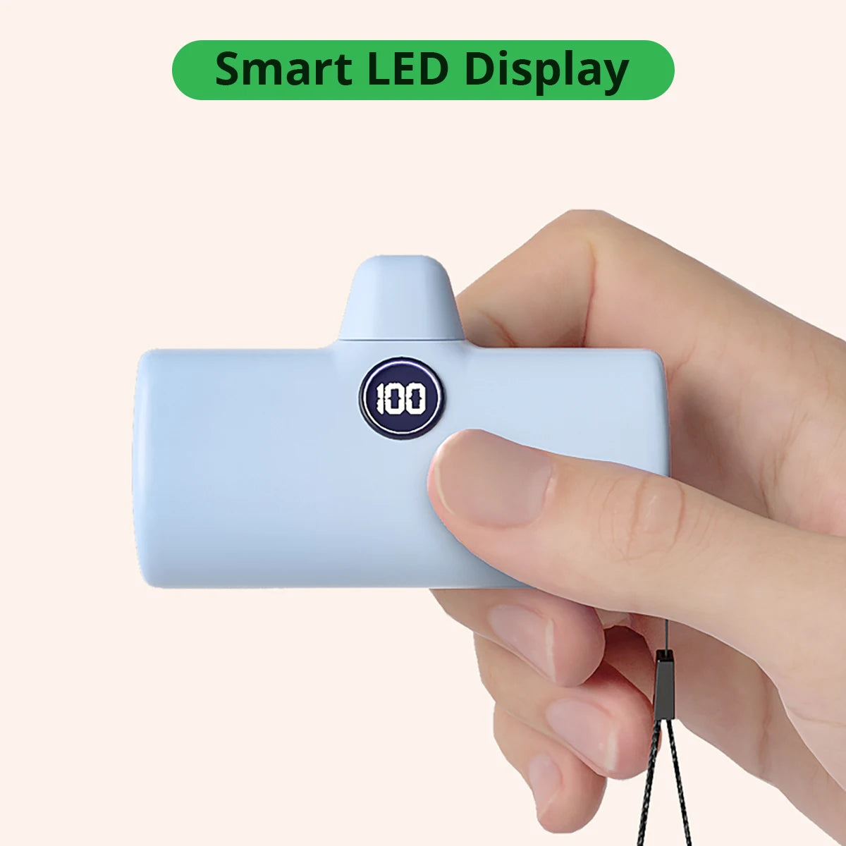 Compact Fast Charging Portable Power Bank with LED Display