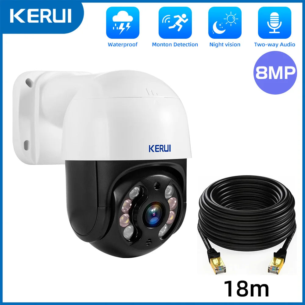 KERUI Outdoor Wireless 4MP 6MP 8MP PTZ POE IP Camera Home Security CCTV Video Surveillance Camera Human Detection 4CH 8CH NVR - Home Smart Direct