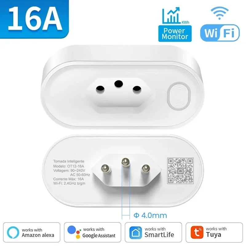 Smart WiFi Zigbee Plug with Power Monitor Voice Control