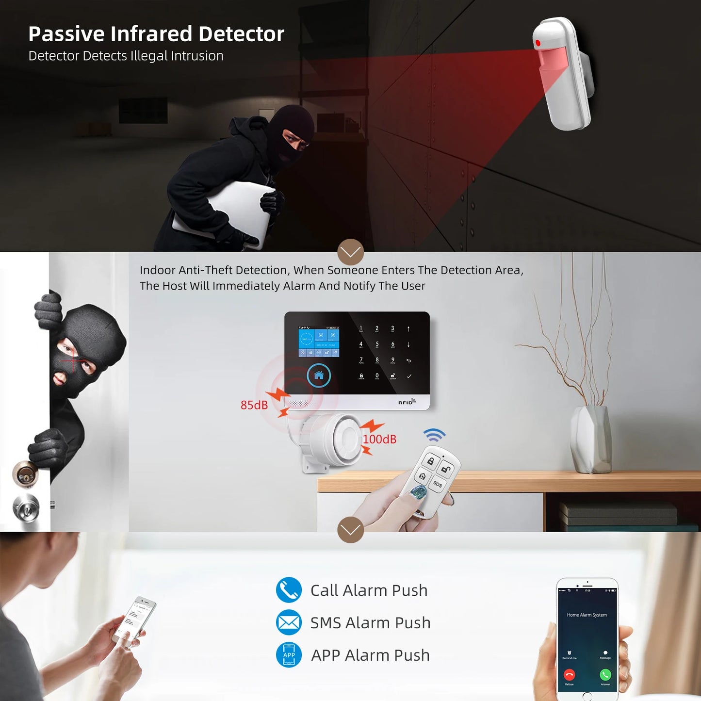 PGST Tuya ZigBee 433MHz Smart Life Home Security Protection PIR Infrared Motion Sensor Detector For House Alarm Security System - Home Smart Direct
