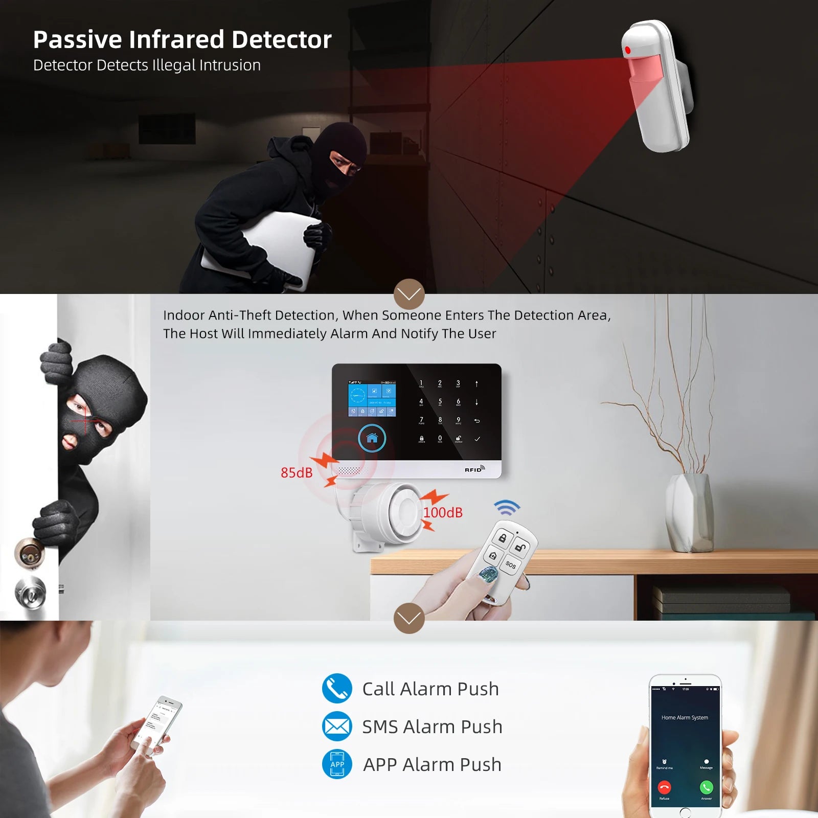 PGST Tuya ZigBee 433MHz Smart Life Home Security Protection PIR Infrared Motion Sensor Detector For House Alarm Security System - Home Smart Direct