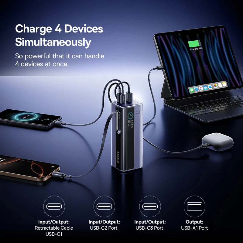 Power Bank with Built In Cable and Fast Charging Portable Charger