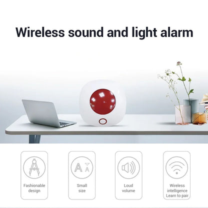 KERUI 110db Loud Alarm Siren Strobe Red Light 433MHz Wireless Indoor Flashing  Horn for G12 G20 G30 G34 G60B G70 Alarm System - Home Smart Direct