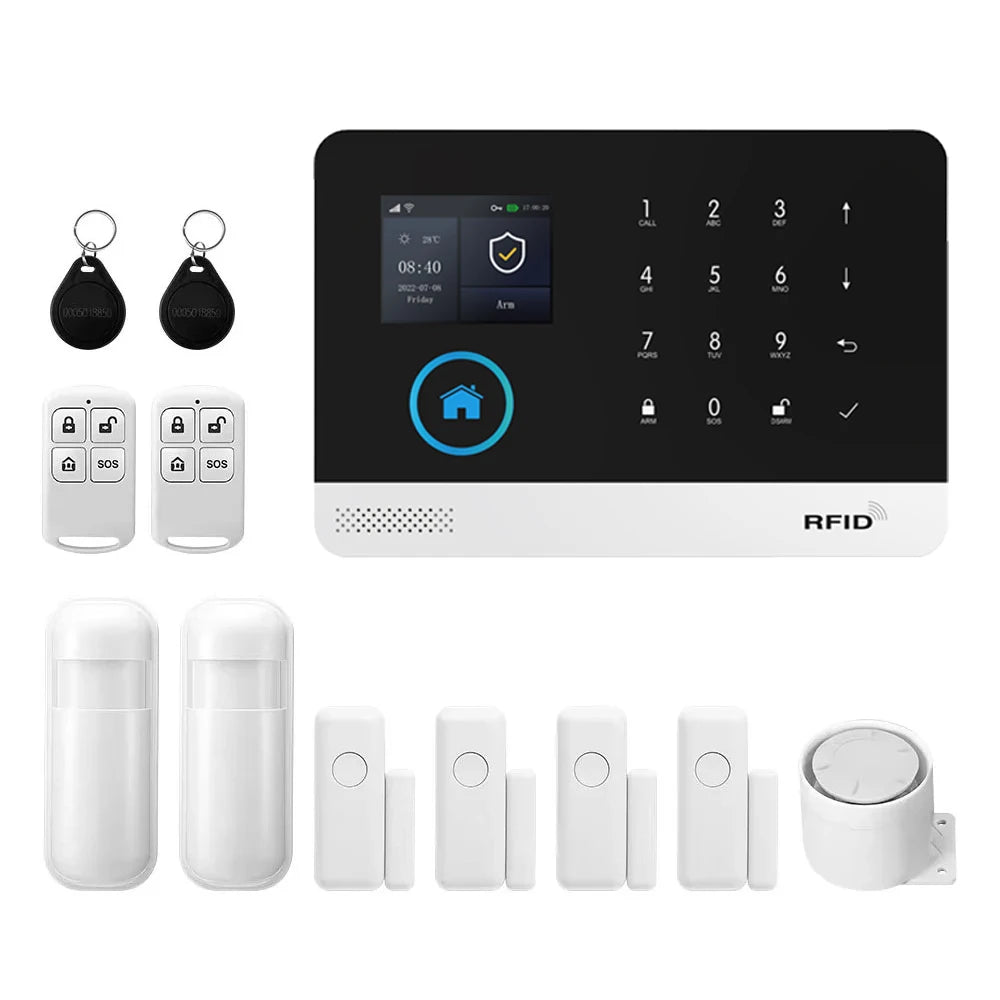 PGST WiFi GSM 2G Tuya Smart Life Home Alarm Security System Kit Alexa Automation Alarm Security Protection Door Motion Detector - Home Smart Direct