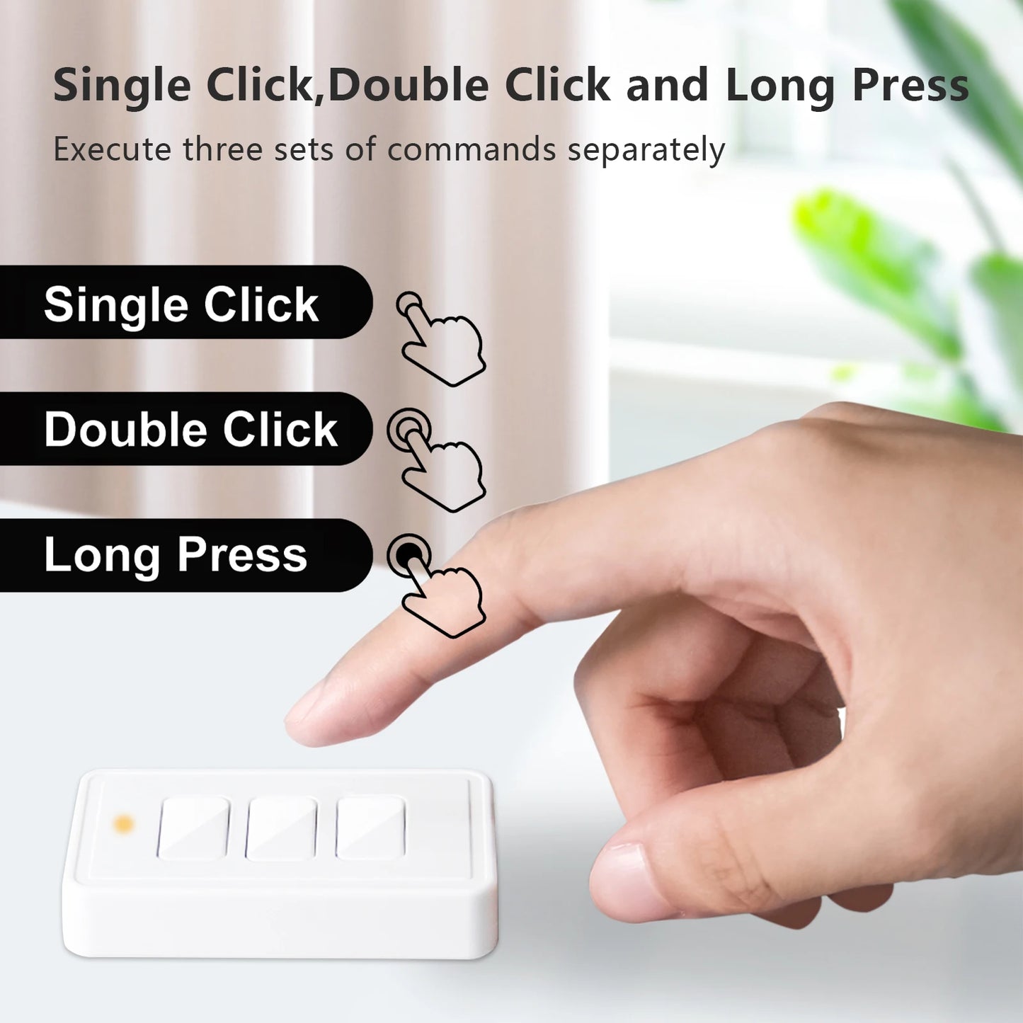 Tuya Smart Life ZigBee US Mini Scene Switch Remote 3 Gang 9 Control Mode with Base Home Assistant Google Alexa DIY Automation - Home Smart Direct