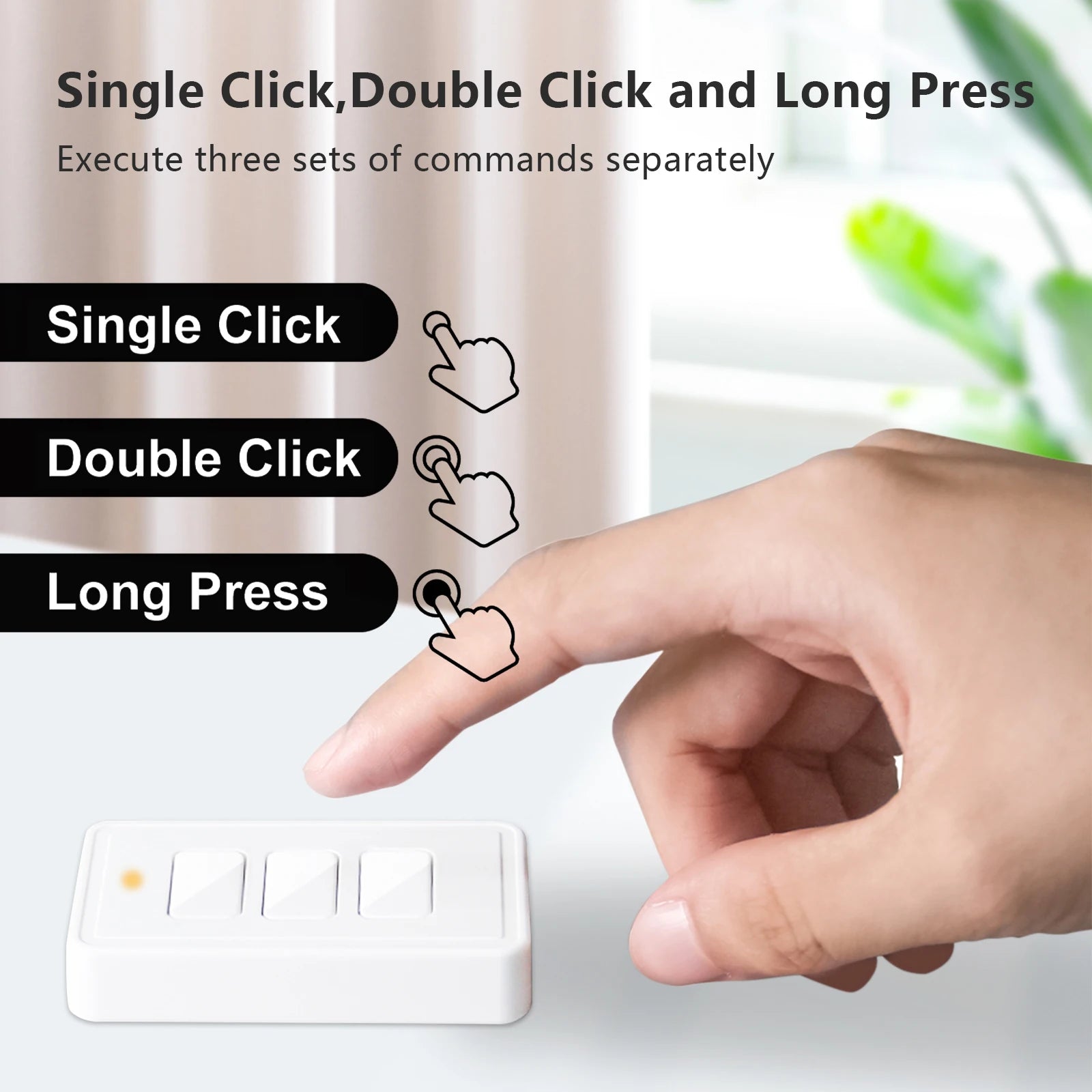 Tuya Smart Life ZigBee US Mini Scene Switch Remote 3 Gang 9 Control Mode with Base Home Assistant Google Alexa DIY Automation - Home Smart Direct