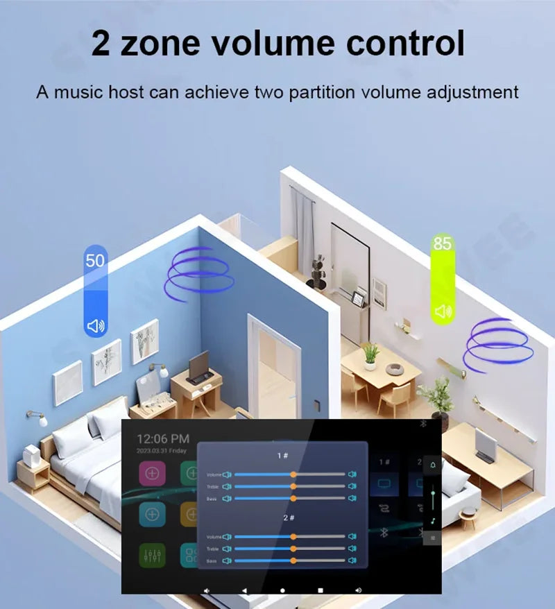 Smart Home Touch Screen Music Player Wall Amplifier - Home Smart Direct