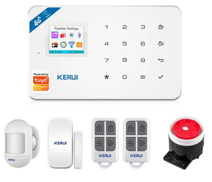 KERUI Smart Home Alarm 4G Window/Door Motion Sensor Siren Security System Kits Tuya Smart APP Control WIFI GSM Anti Theft W184 - Home Smart Direct